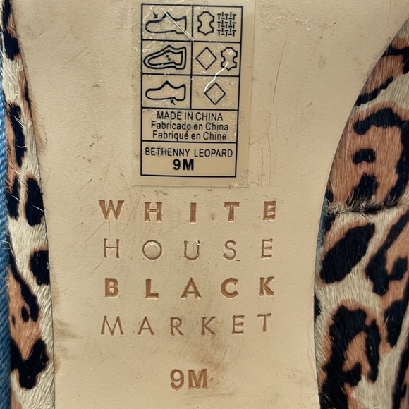 White House Black Market Bethenny Leopard Print Shoes Sz 9 - Picture 11 of 11